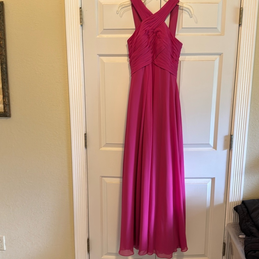 Azazie Hot Pink Polyester-Chiffon Lined Evening/Bridal/Prom/Party Gown Size A0